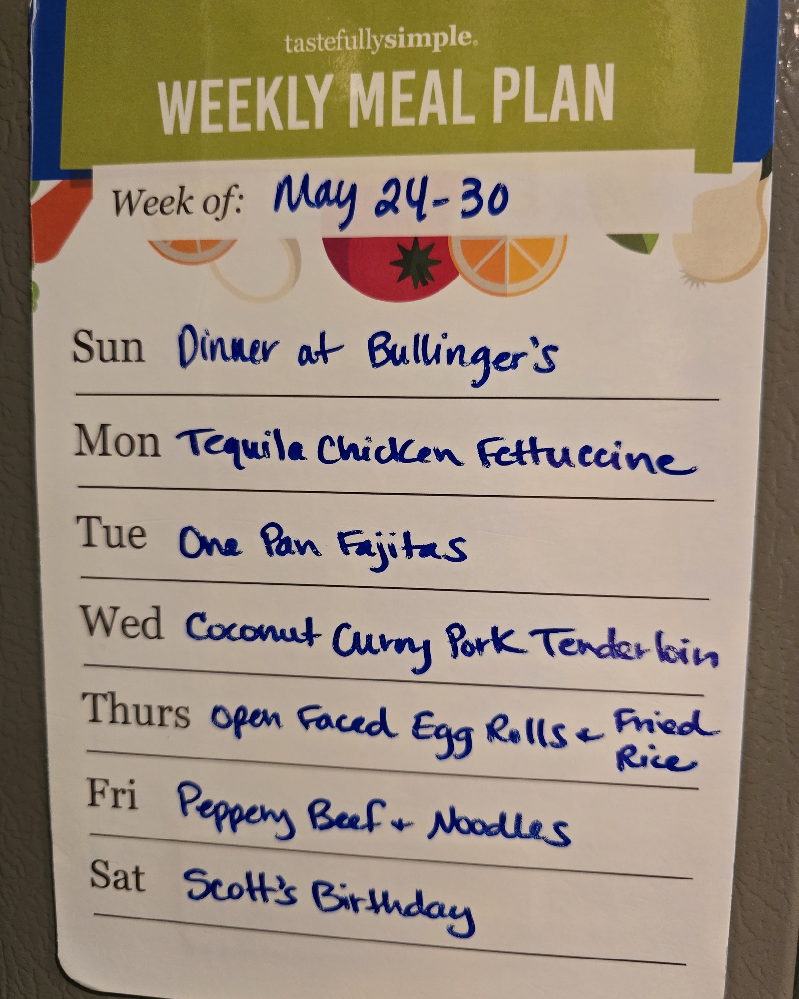 🍽Menu for this week!🍽
