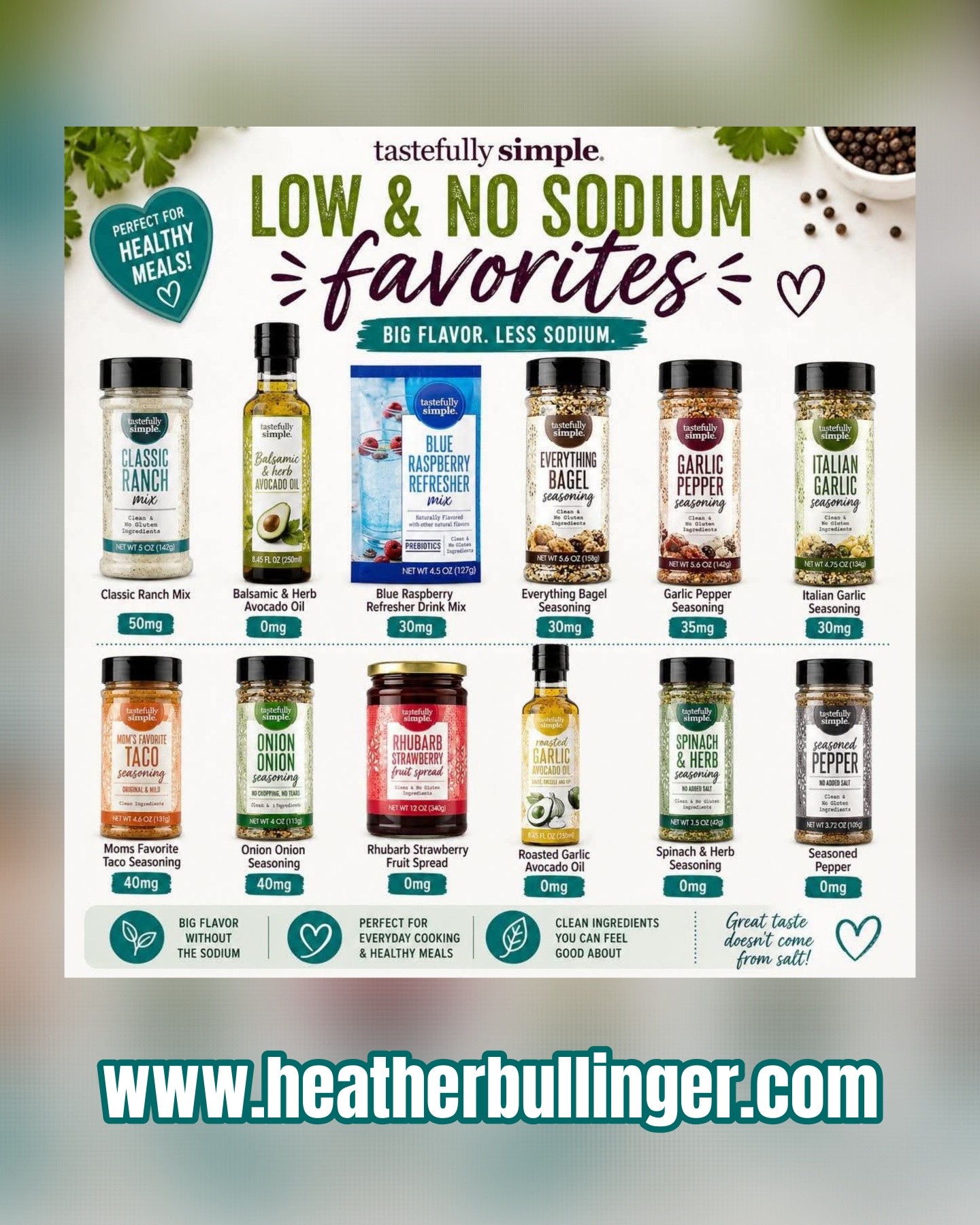 Big Flavor...Less Sodium!

 #mealplanningwithheather #TastefullySimple #eatathome #ilovefood #TeamFireworks #weeklymenu #menufortheweek #mealprep #mealprepclass #mealplan #taconight #mexican #onepanmeal #onepotmeal #familyfriendlymeal